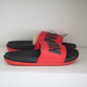 Men NIKE OFFCOURT SLIDE Sandals Black University Red US 12 EU 46
